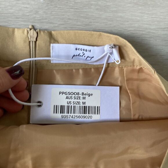PETAL + PUP MANHATTAN MINI SKIRT - BEIGE M NWT - Picture 9 of 10
